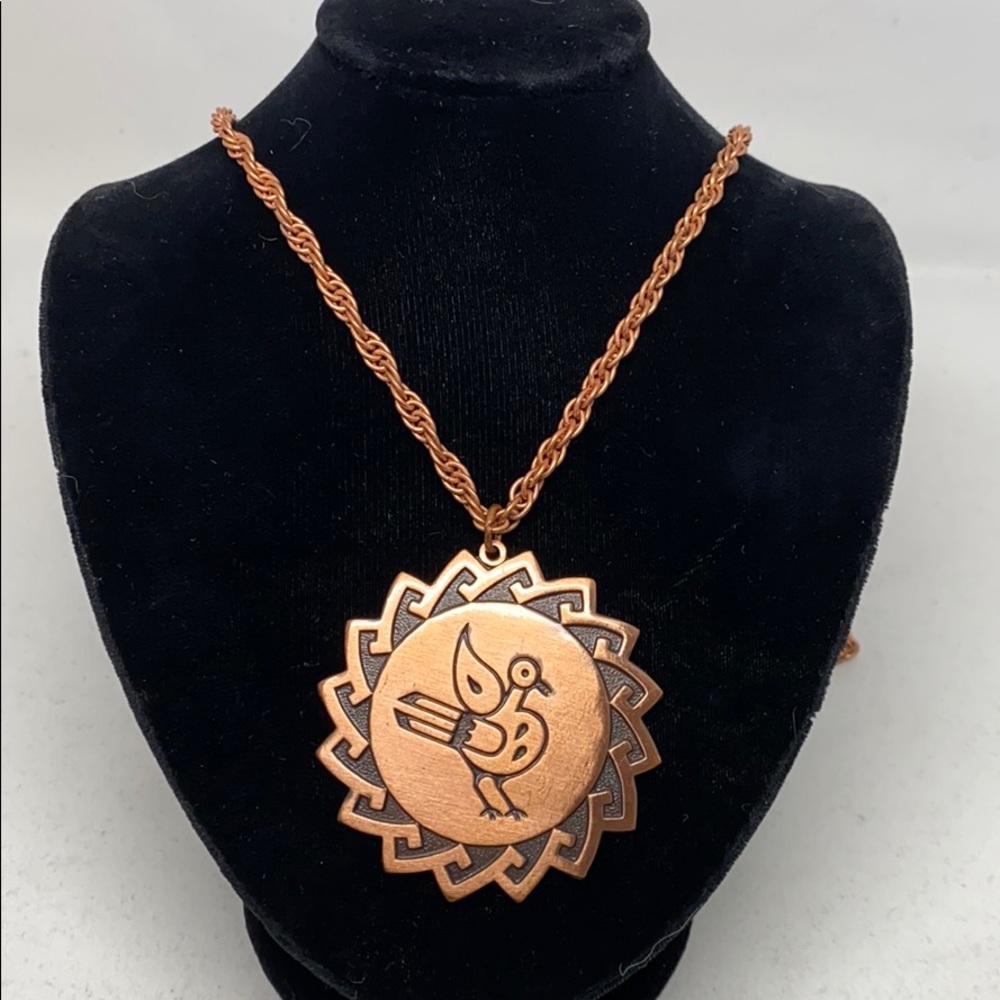 SALE! Solid copper southwestern design pendant - Picture 3 of 6